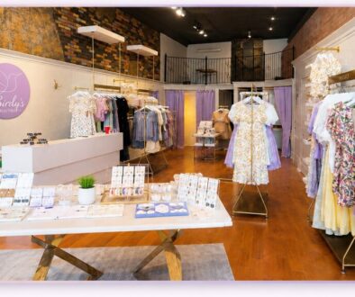 Birdy's Boutique storefront and shopping display in downtown Denison Texas