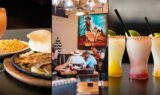 Camilo's TEX MEX Gunter — fajitas and margarita, dining room, and frozen margaritas collage