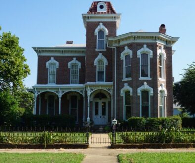 Historic streetscape on West Sears Street in Denison, Texas