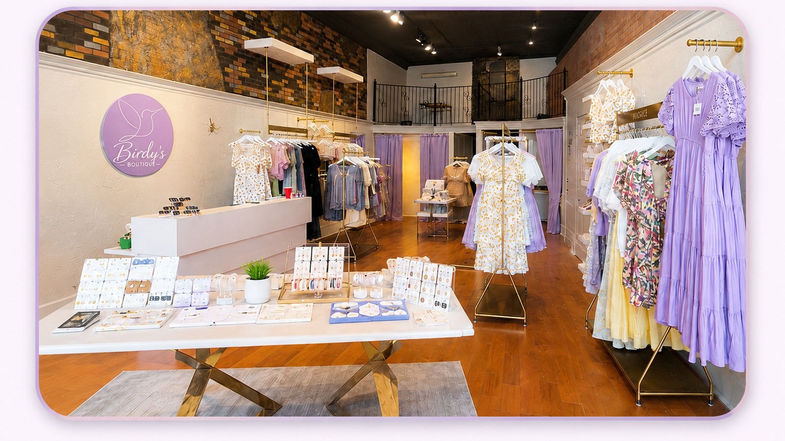 Birdy's Boutique storefront merchandise in Denison Texas