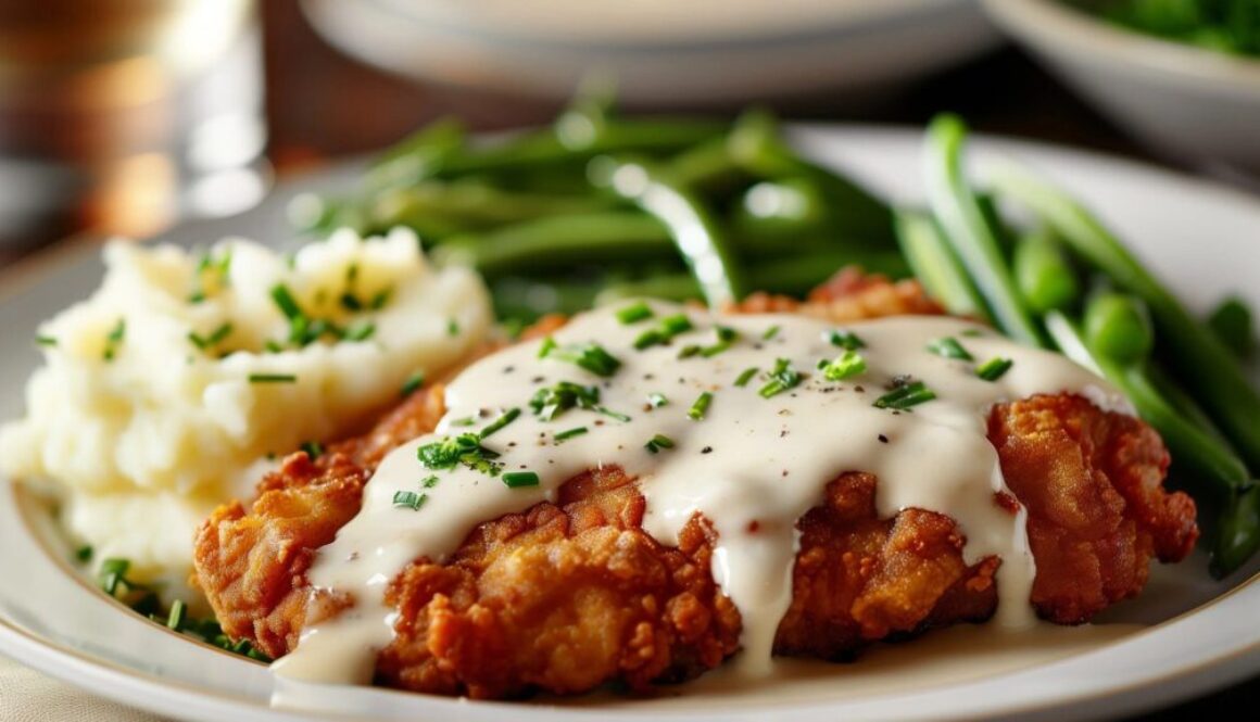 Chicken fried steak plate from Emily's Kitchen in Denison Texas