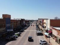 Aerial view over Denison Texas for the Grayson County Line corridor guide
