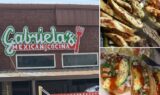 Gabriela's Mexican Cocina Howe storefront sign on Haning Street with sizzling fajitas and street tacos with avocado